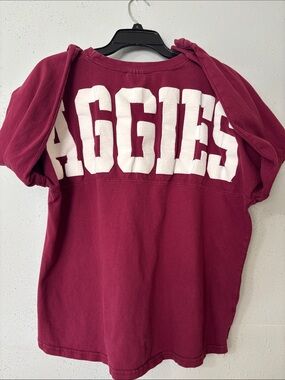 "Aggies" Graphic Long Sleeve Tee- Pre-Owned and Well Worn! Size Adult Small